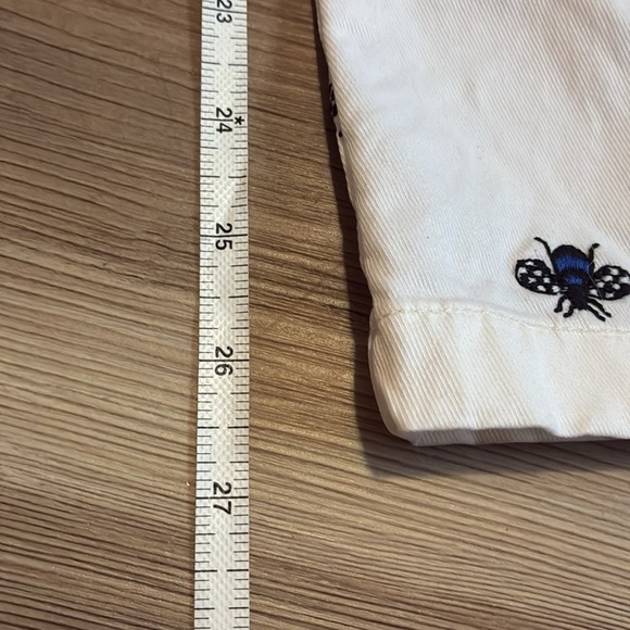 Maeve Anthropologie Bumble Bee Embroidered Track Pants Side Stripe Womens XS - Picture 10 of 13